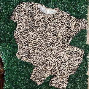 Vanilla Bay Leopard Print Top in Tan & Black